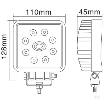 Phare de travail LED carré 24W longue portée