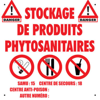 Signalétique PVC pour local phtyto : "Les interdits"