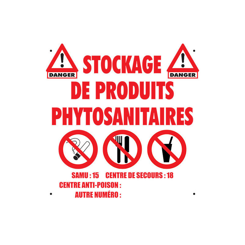 Signalétique PVC pour local phtyto : "Les interdits"