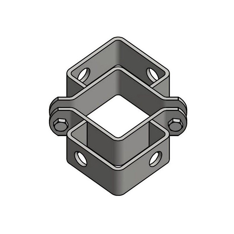 BRIDE POUR POTEAU CARRE 100 X 100 AVEC SUPPORT VERROU